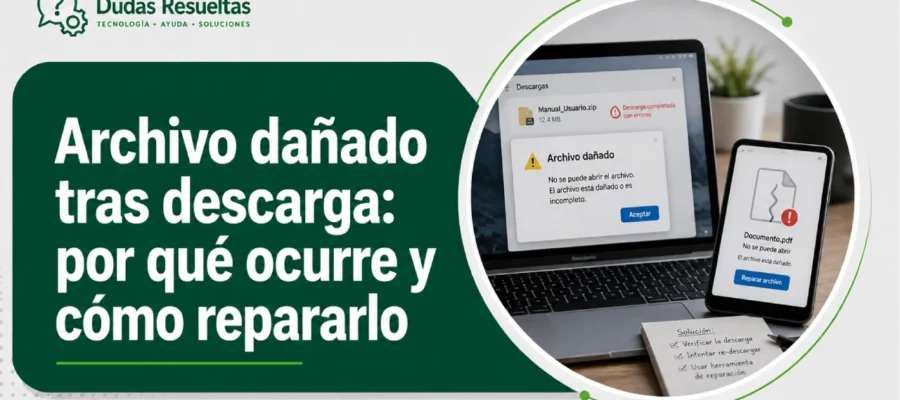 Archivo dañado tras descarga: por qué ocurre y cómo repararlo