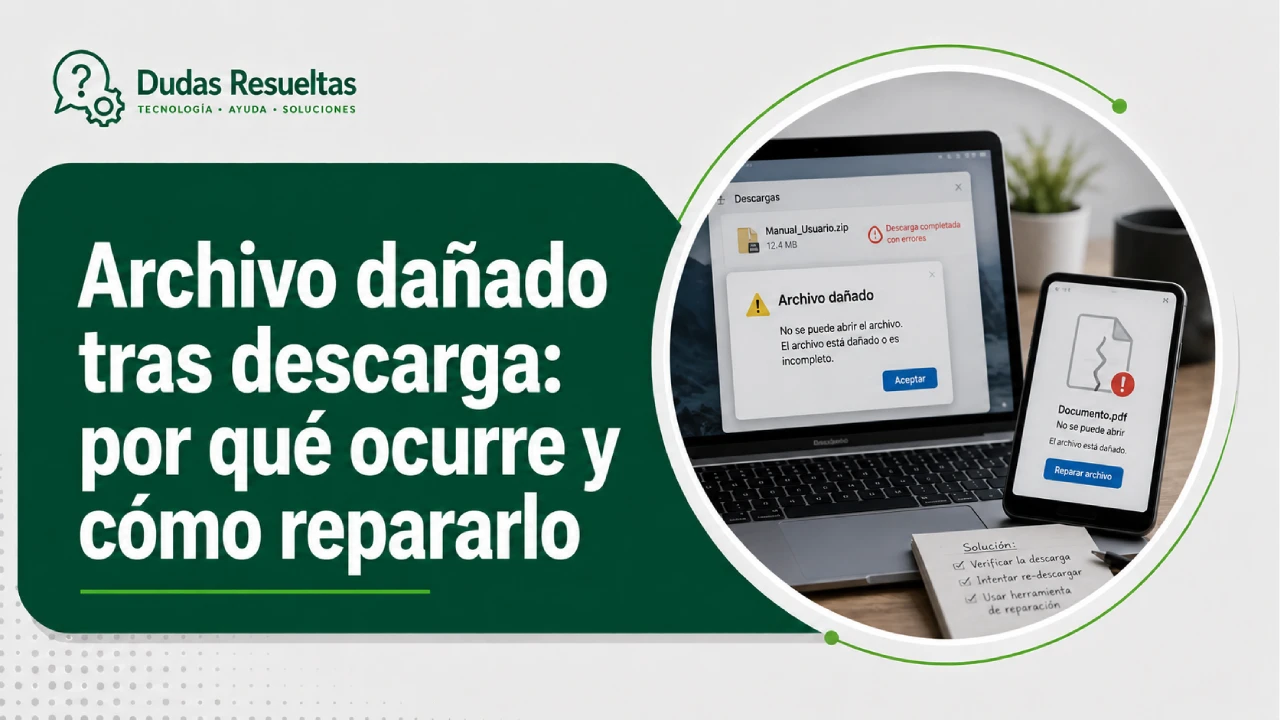 Archivo dañado tras descarga: por qué ocurre y cómo repararlo