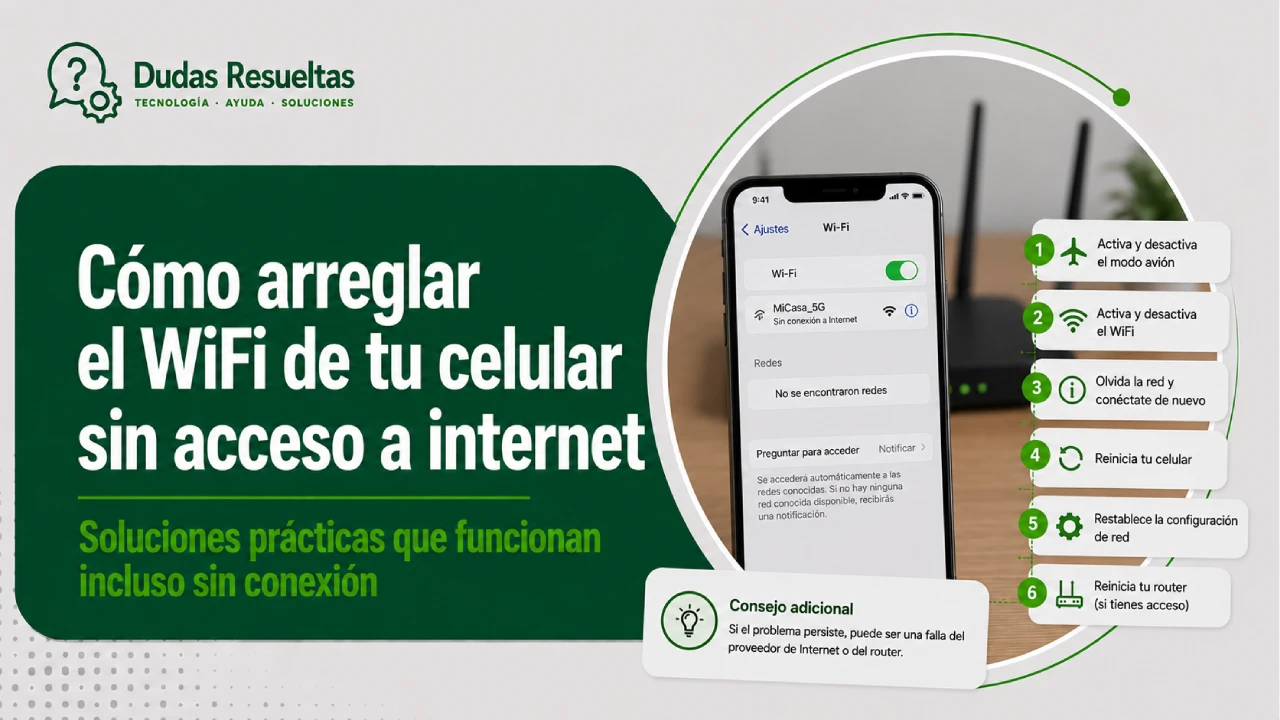 Cómo arreglar el WiFi de tu celular sin acceso a internet