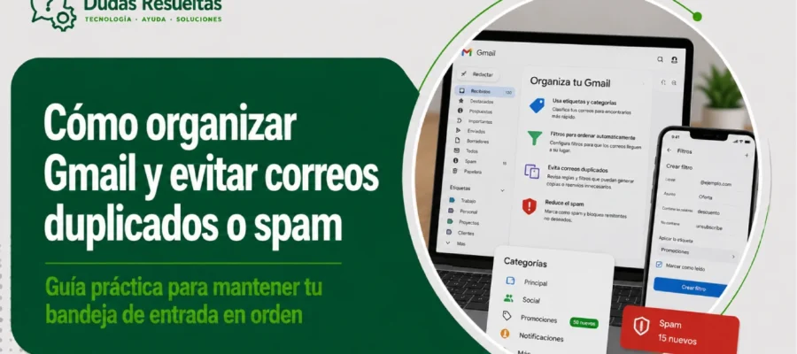 Cómo organizar Gmail y evitar correos duplicados o spam