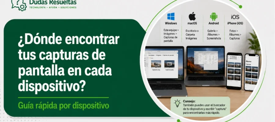 Dónde encontrar tus capturas de pantalla en cada dispositivo