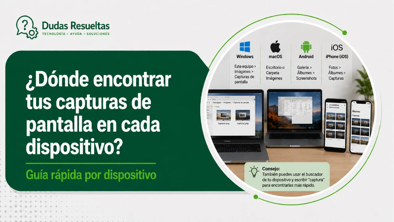 Dónde encontrar tus capturas de pantalla en cada dispositivo