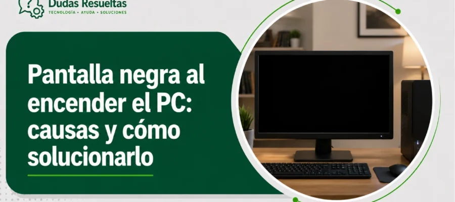 Pantalla negra al encender el PC: causas y cómo solucionarlo