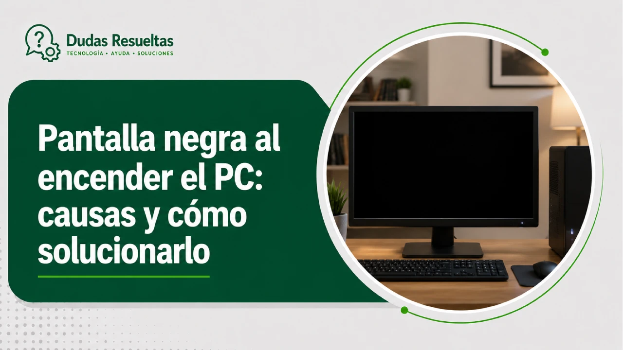 Pantalla negra al encender el PC: causas y cómo solucionarlo