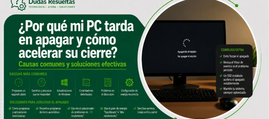 Por qué mi PC tarda en apagar y cómo acelerar su cierre