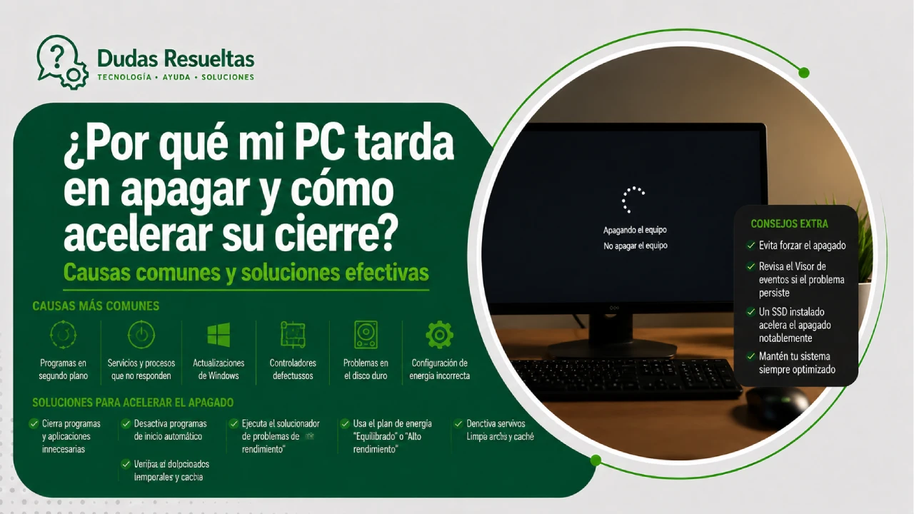 Por qué mi PC tarda en apagar y cómo acelerar su cierre
