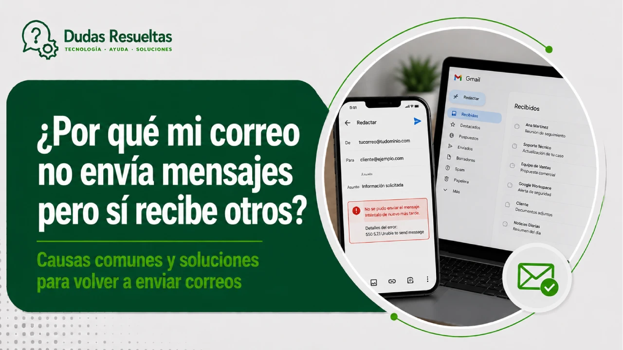 Por qué mi correo no envía mensajes pero sí recibe otros