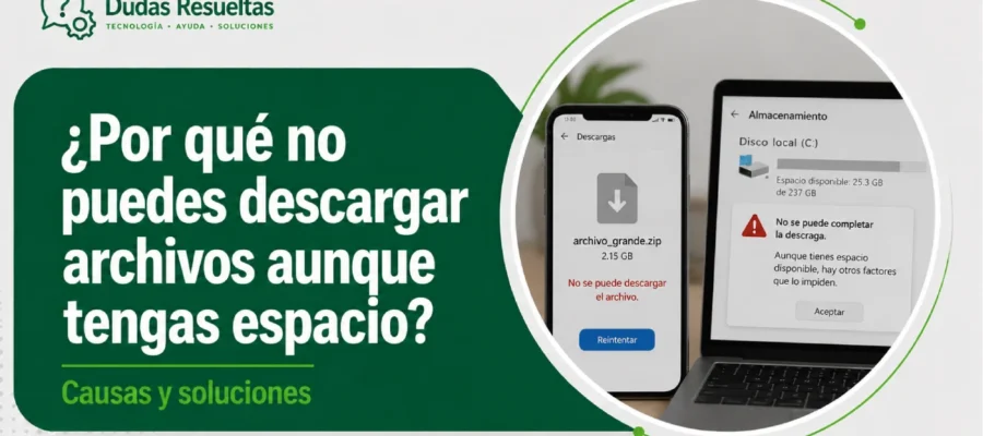 Por qué no puedes descargar archivos aunque tengas espacio