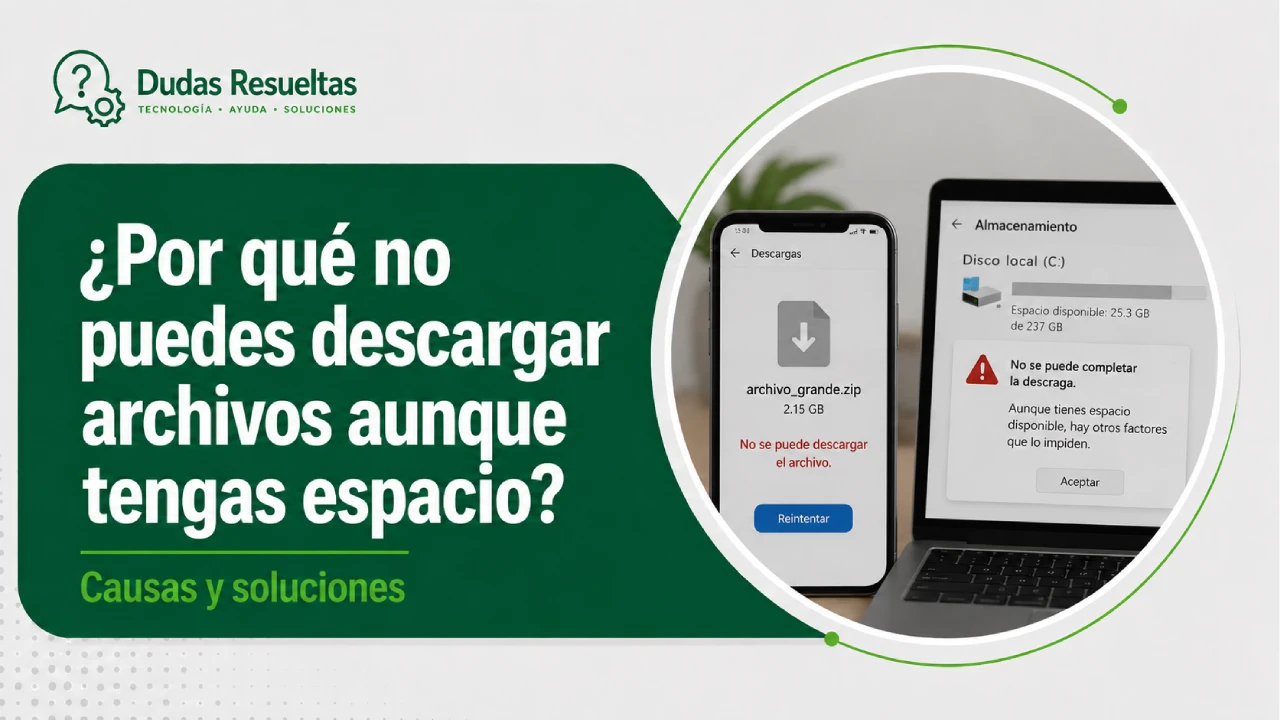 Por qué no puedes descargar archivos aunque tengas espacio