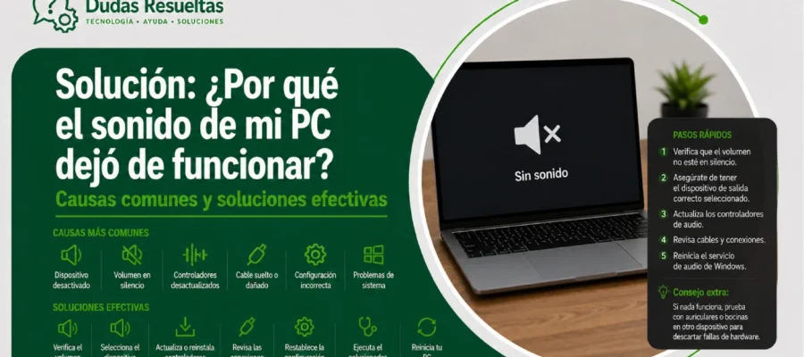 Solución: ¿Por qué el sonido de mi PC dejó de funcionar?