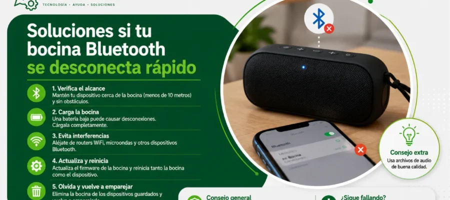 Soluciones si tu bocina Bluetooth se desconecta rápido