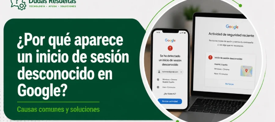 ¿Por qué aparece un inicio de sesión desconocido en Google?