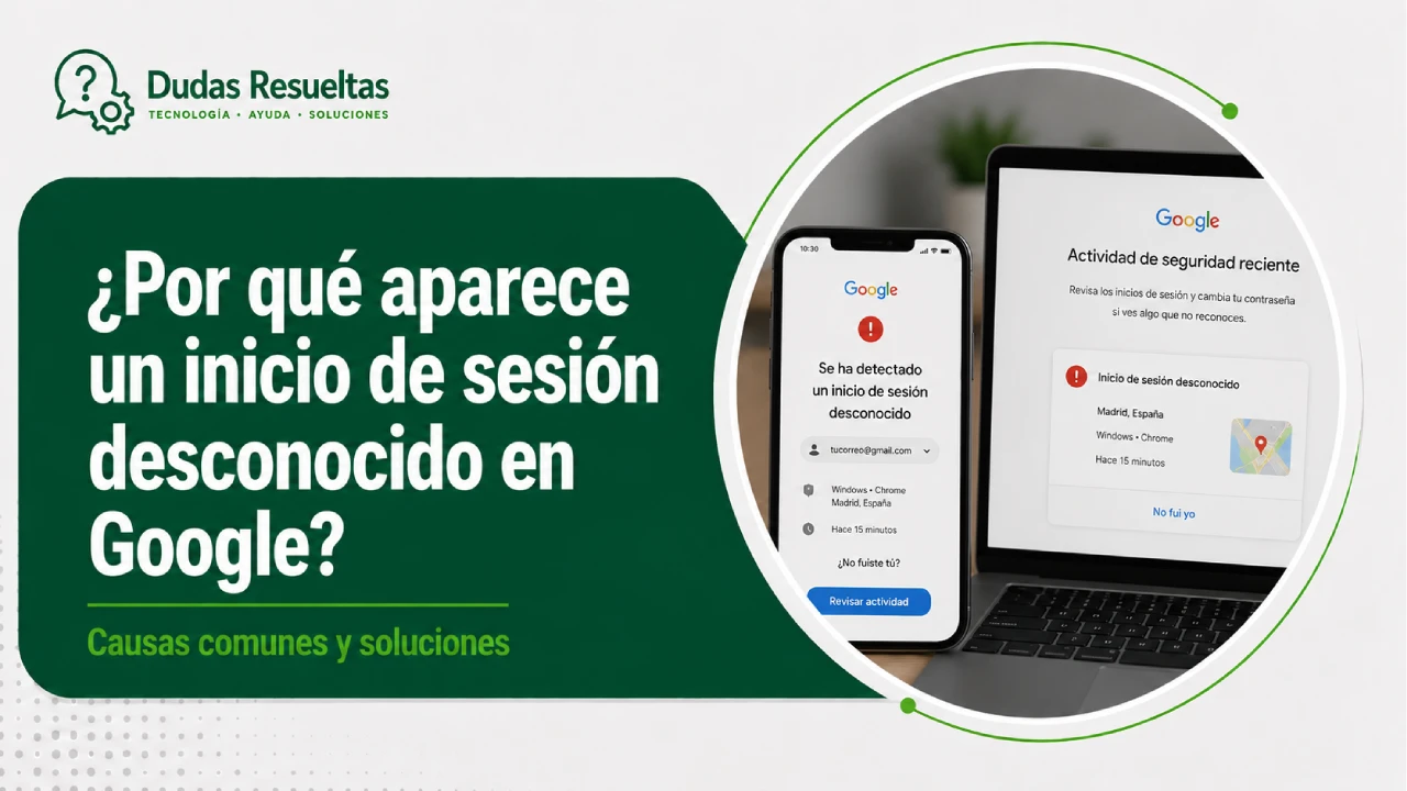 ¿Por qué aparece un inicio de sesión desconocido en Google?