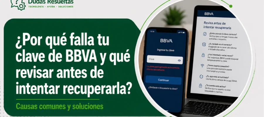 ¿Por qué falla tu clave de BBVA y qué revisar antes de intentar recuperarla?