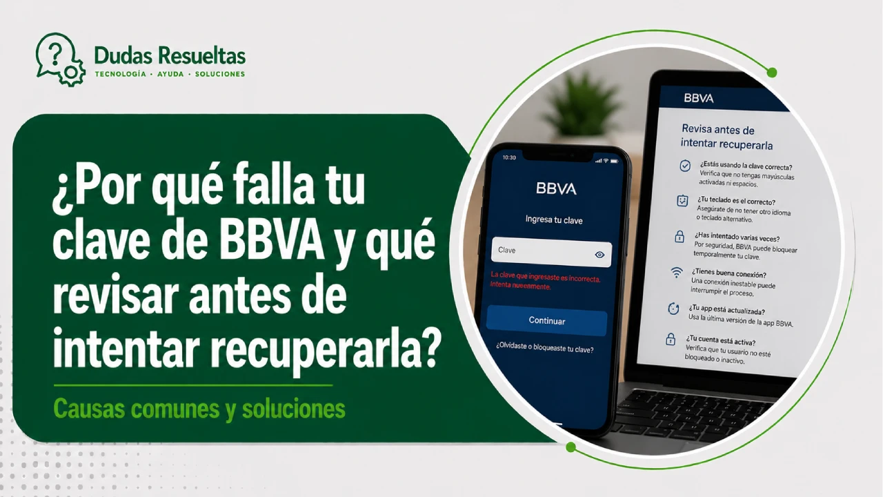 ¿Por qué falla tu clave de BBVA y qué revisar antes de intentar recuperarla?