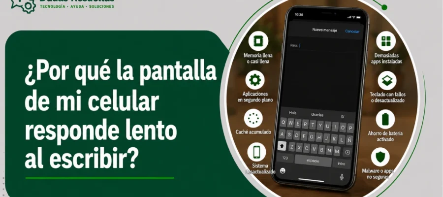 ¿Por qué la pantalla de mi celular responde lento al escribir?