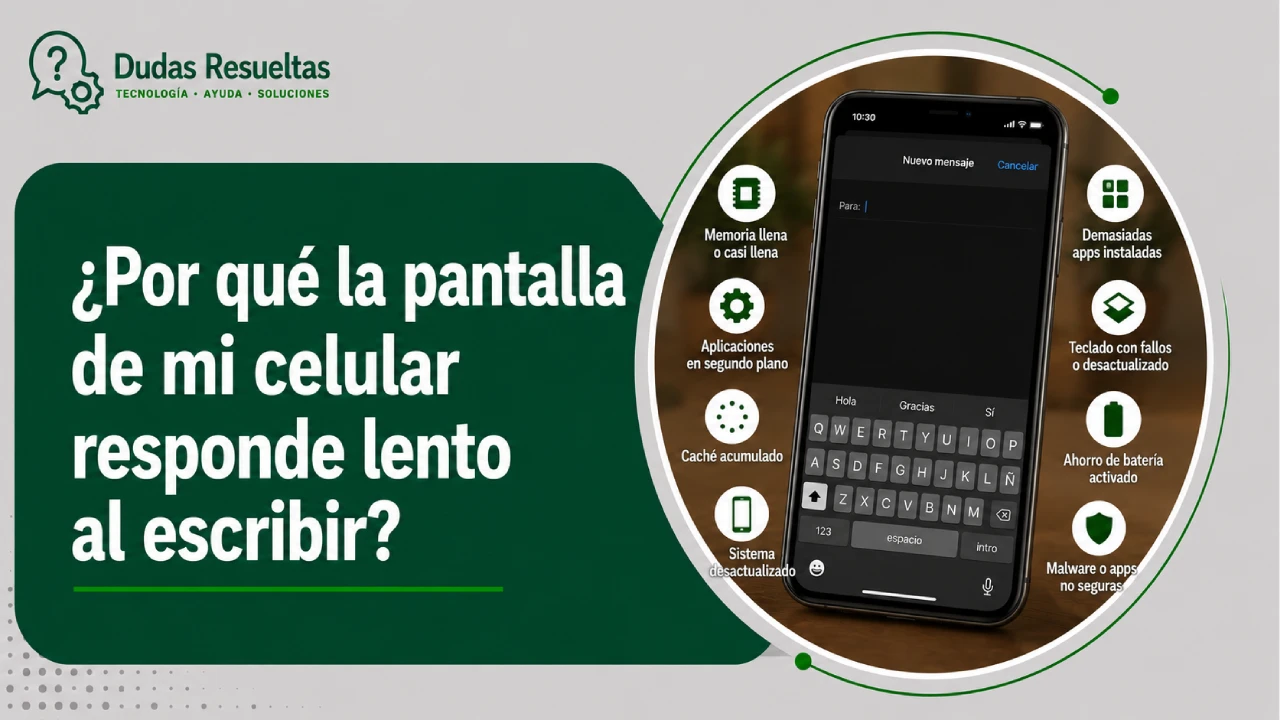 ¿Por qué la pantalla de mi celular responde lento al escribir?