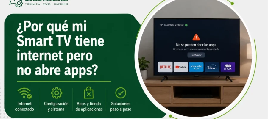 ¿Por qué mi Smart TV tiene internet pero no abre apps?