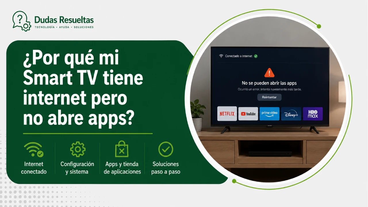 ¿Por qué mi Smart TV tiene internet pero no abre apps?