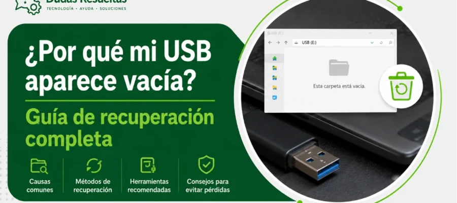 ¿Por qué mi USB aparece vacía? Guía de recuperación completa