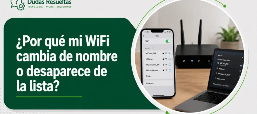 ¿Por qué mi WiFi cambia de nombre o desaparece de la lista?