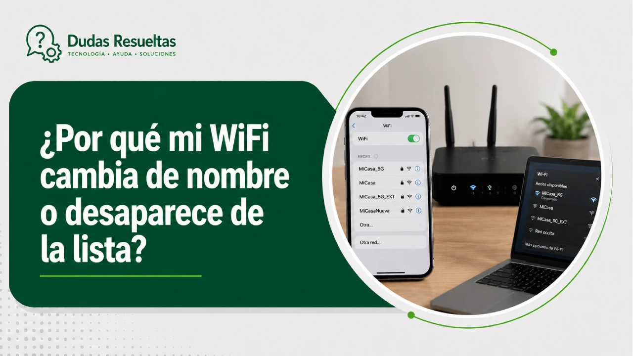 ¿Por qué mi WiFi cambia de nombre o desaparece de la lista?