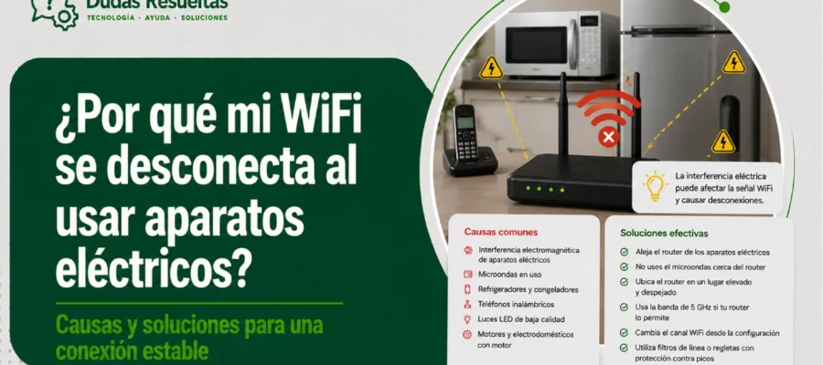 ¿Por qué mi WiFi se desconecta al usar aparatos eléctricos?