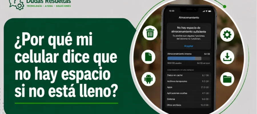 ¿Por qué mi celular dice que no hay espacio si no está lleno?