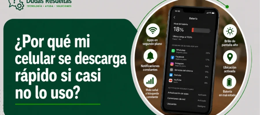 ¿Por qué mi celular se descarga rápido si casi no lo uso?