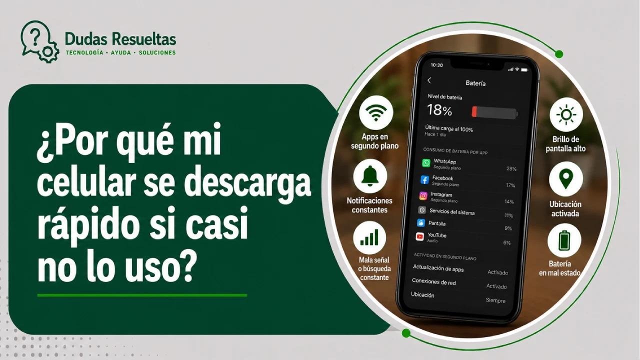 ¿Por qué mi celular se descarga rápido si casi no lo uso?
