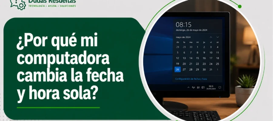 ¿Por qué mi computadora cambia la fecha y hora sola?