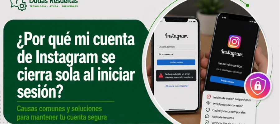 ¿Por qué mi cuenta de Instagram se cierra sola al iniciar sesión?