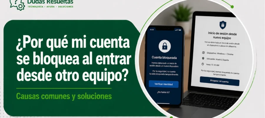 ¿Por qué mi cuenta se bloquea al entrar desde otro equipo?