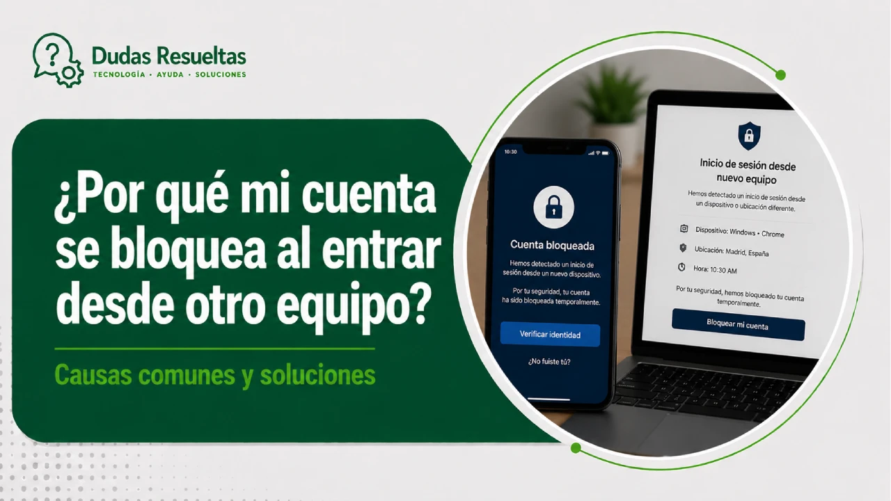 ¿Por qué mi cuenta se bloquea al entrar desde otro equipo?