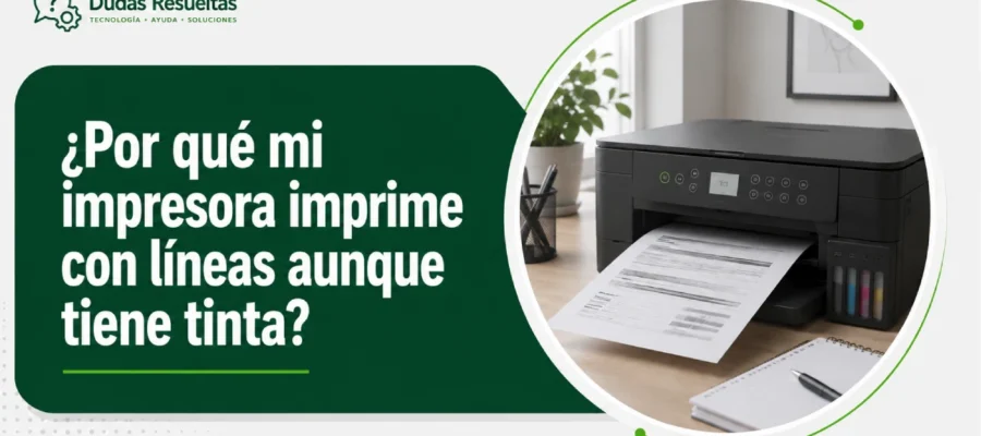 ¿Por qué mi impresora imprime con líneas aunque tiene tinta?