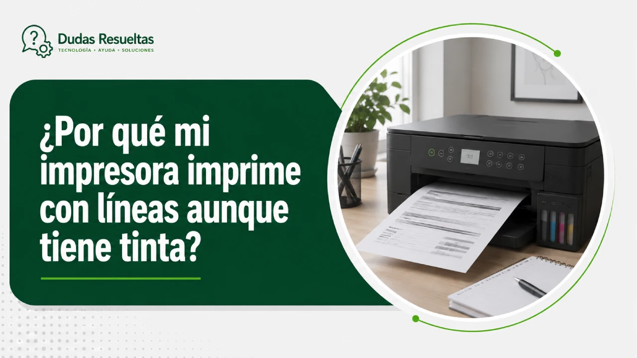 ¿Por qué mi impresora imprime con líneas aunque tiene tinta?
