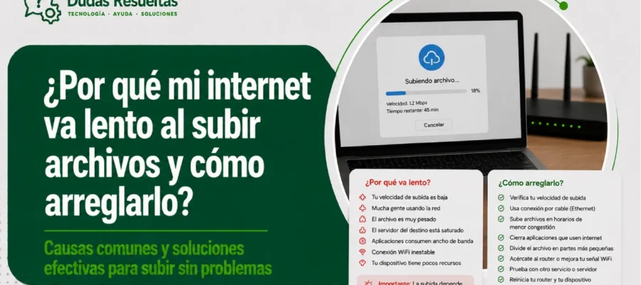 ¿Por qué mi internet va lento al subir archivos y cómo arreglarlo