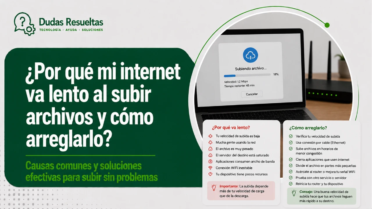 ¿Por qué mi internet va lento al subir archivos y cómo arreglarlo