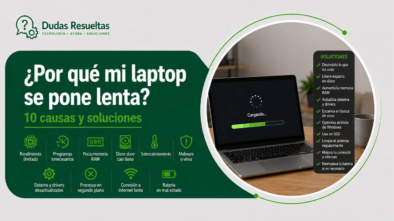 ¿Por qué mi laptop se pone lenta? causas y soluciones