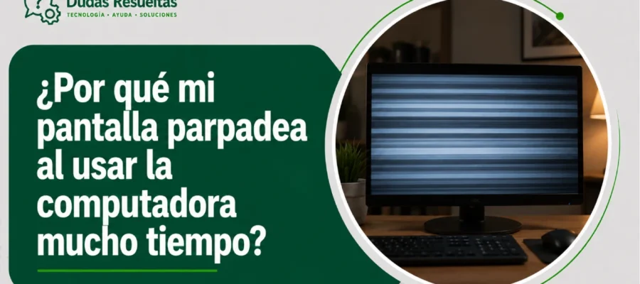 ¿Por qué mi pantalla parpadea al usar la computadora mucho tiempo?