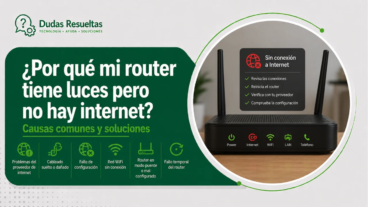 ¿Por qué mi router tiene luces pero no hay internet?