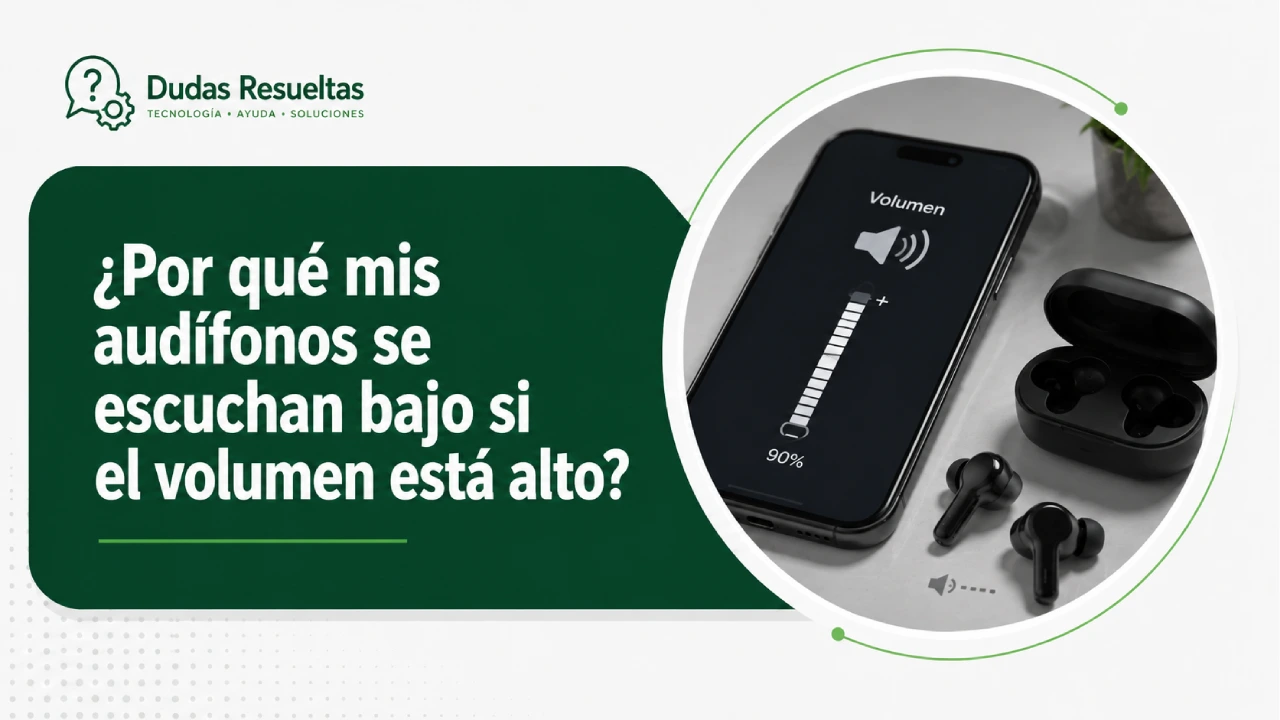 ¿Por qué mis audífonos se escuchan bajo si el volumen está alto?