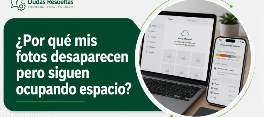 ¿Por qué mis fotos desaparecen pero siguen ocupando espacio?