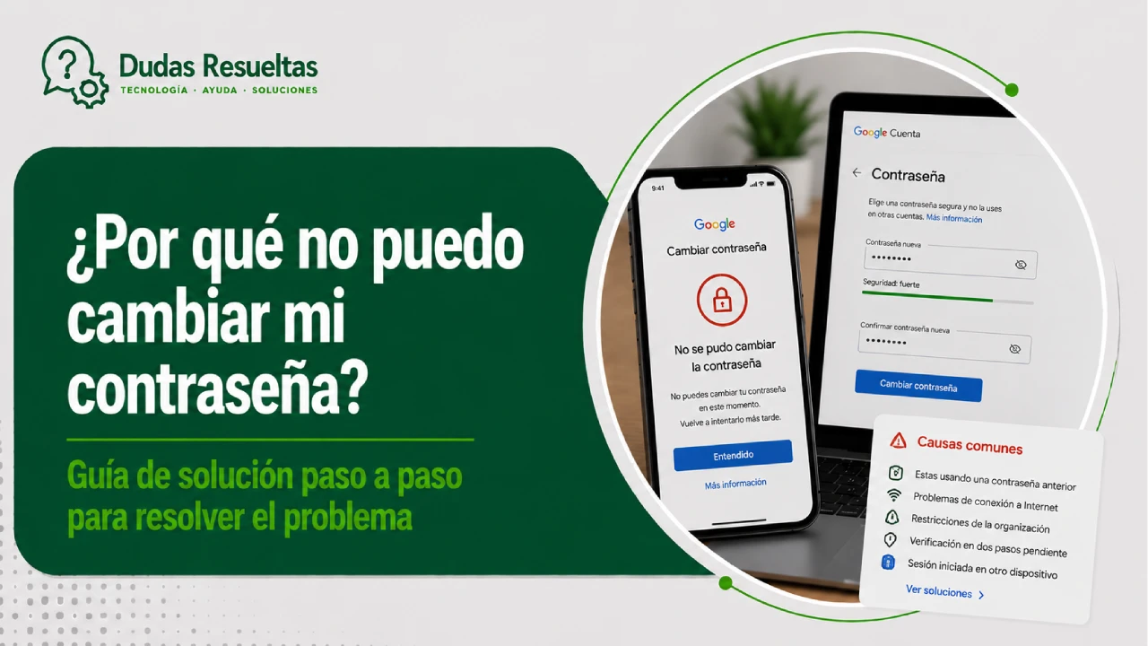 ¿Por qué no puedo cambiar mi contraseña? Guía de solución