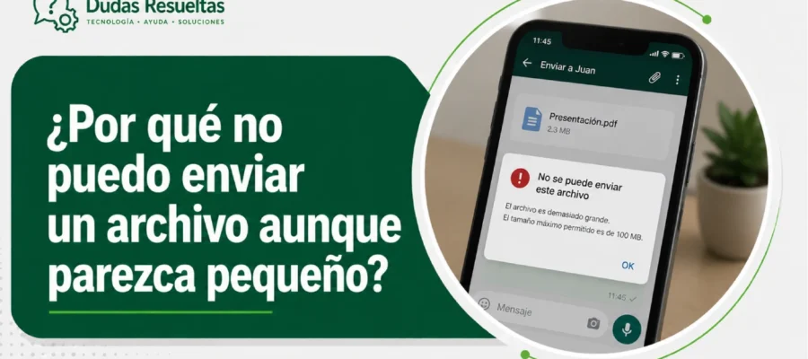 ¿Por qué no puedo enviar un archivo aunque parezca pequeño?