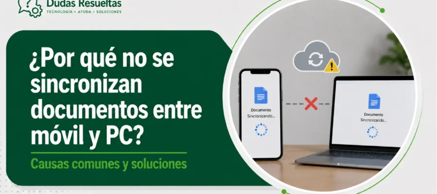 ¿Por qué no se sincronizan documentos entre móvil y PC?