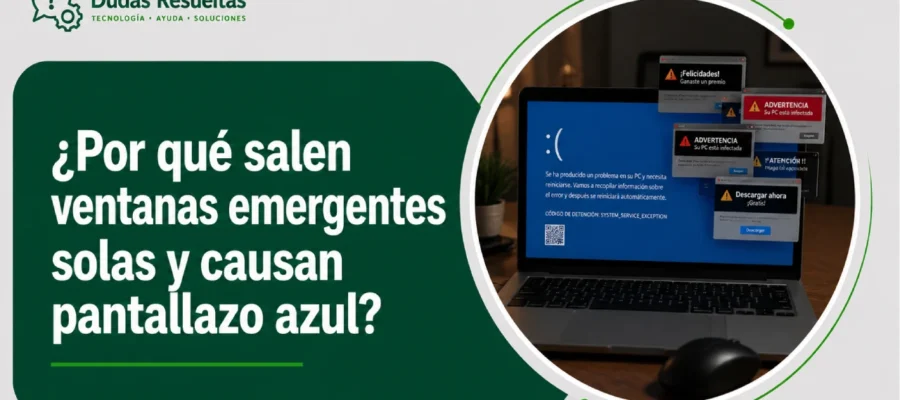 ¿Por qué salen ventanas emergentes solas y causan pantallazo azul?