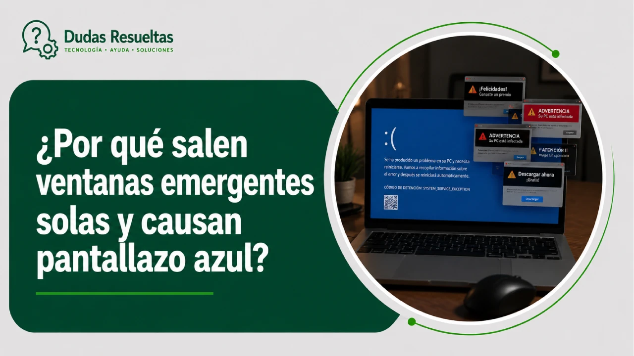 ¿Por qué salen ventanas emergentes solas y causan pantallazo azul?