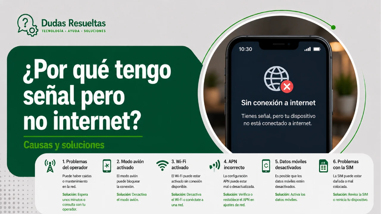 ¿Por qué tengo señal pero no internet? Guía para solucionar
