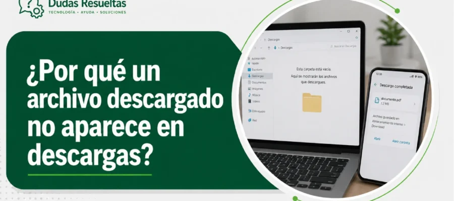 ¿Por qué un archivo descargado no aparece en descargas?